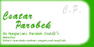 csatar parobek business card